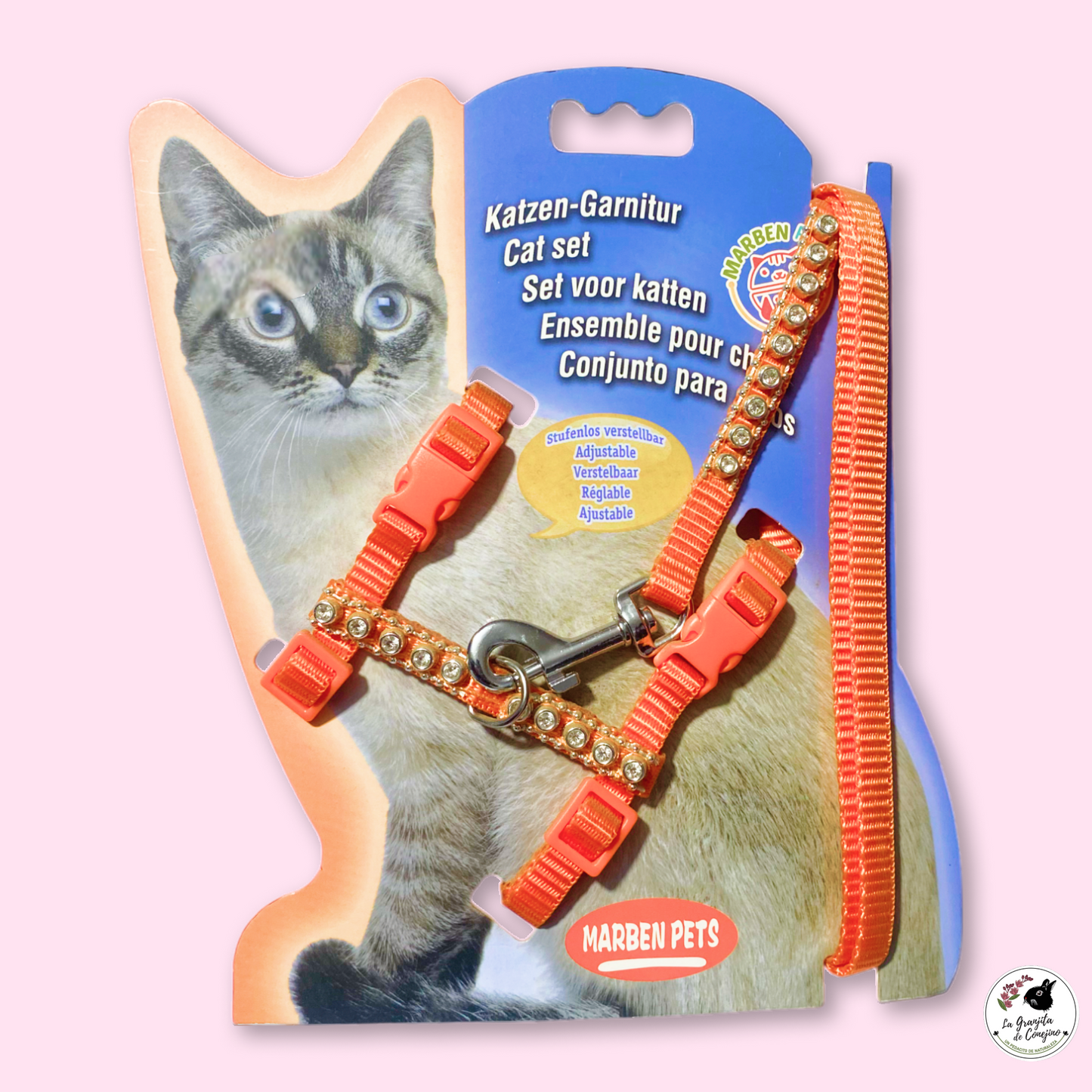 Arnes brillos para gato ajustable