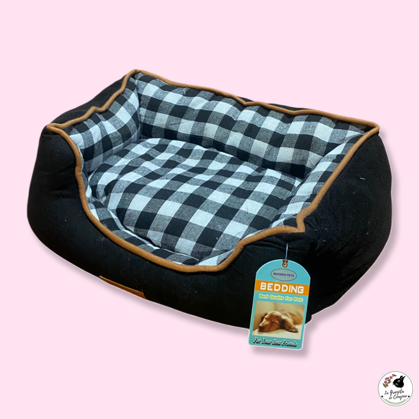 Cama Negra Acolchada Talla L