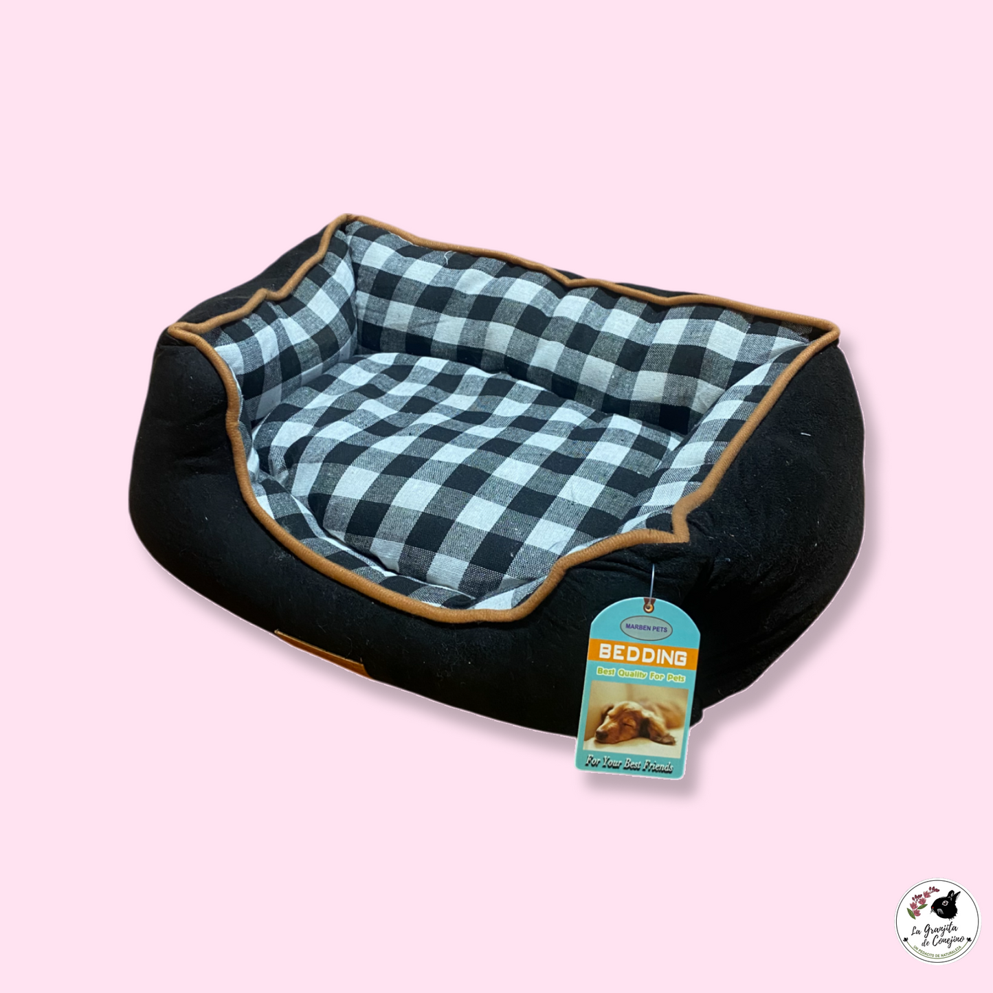 Cama Negra Acolchada Talla M