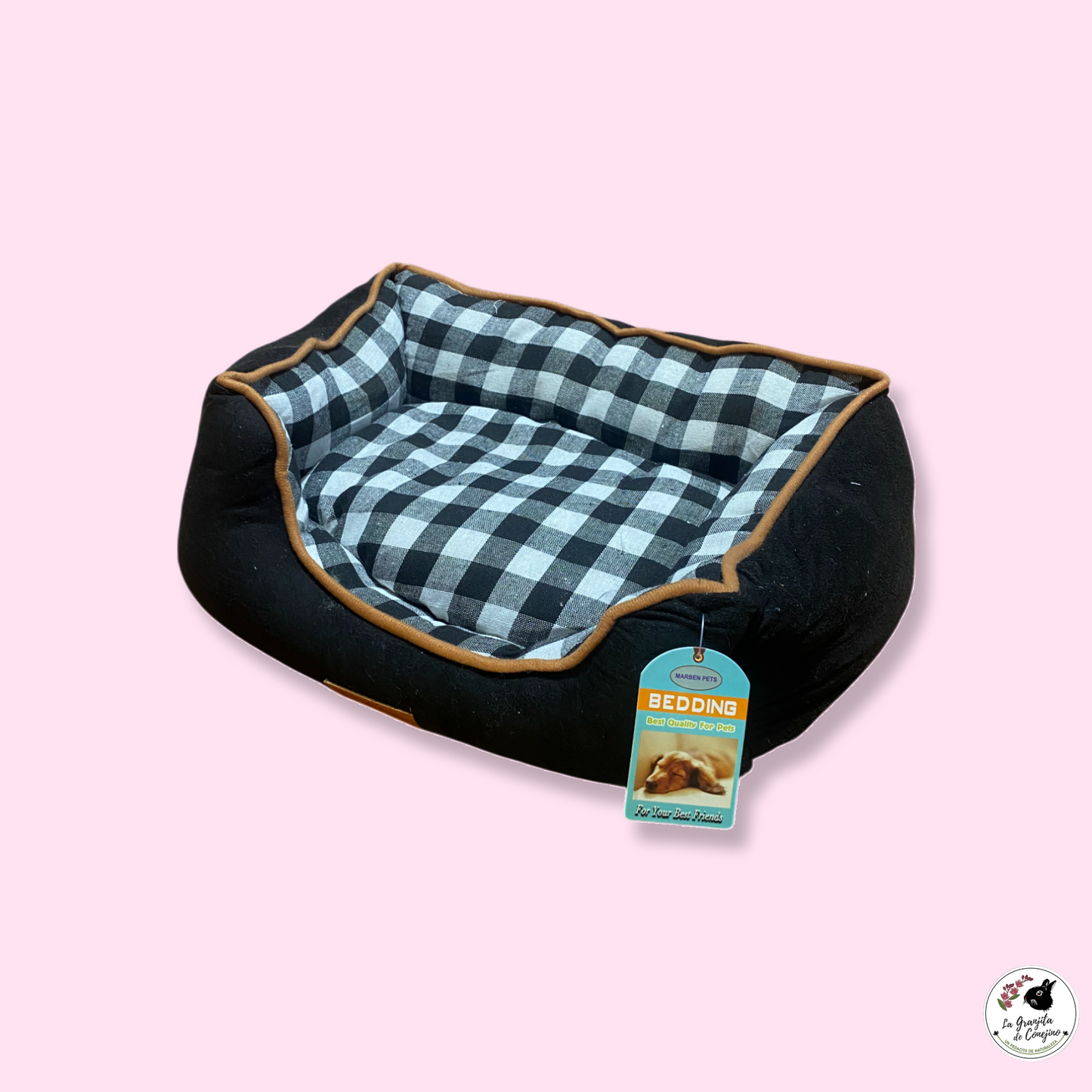 Cama Negra Acolchada Talla S