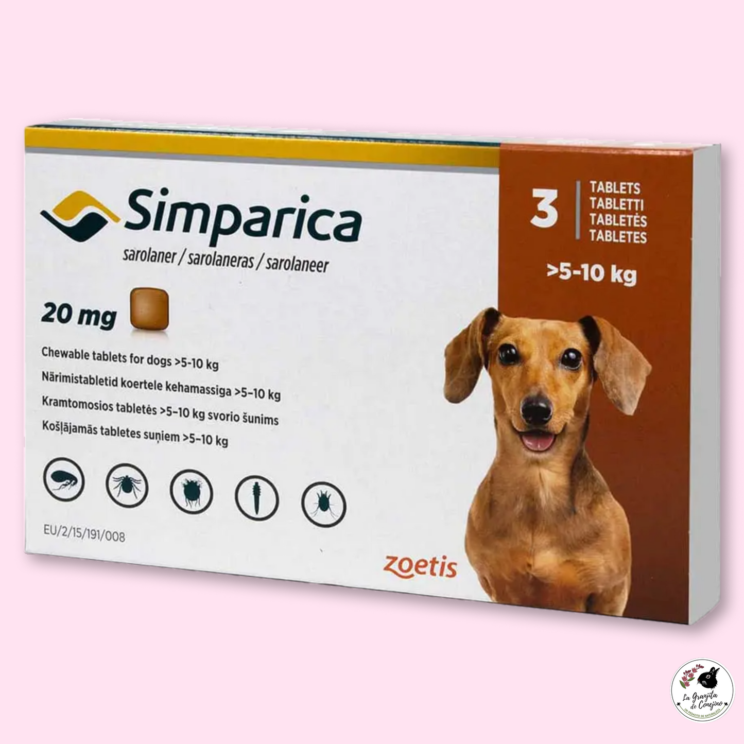 Simparica 20 mg (5 – 10 kg) x 3 comprimidos