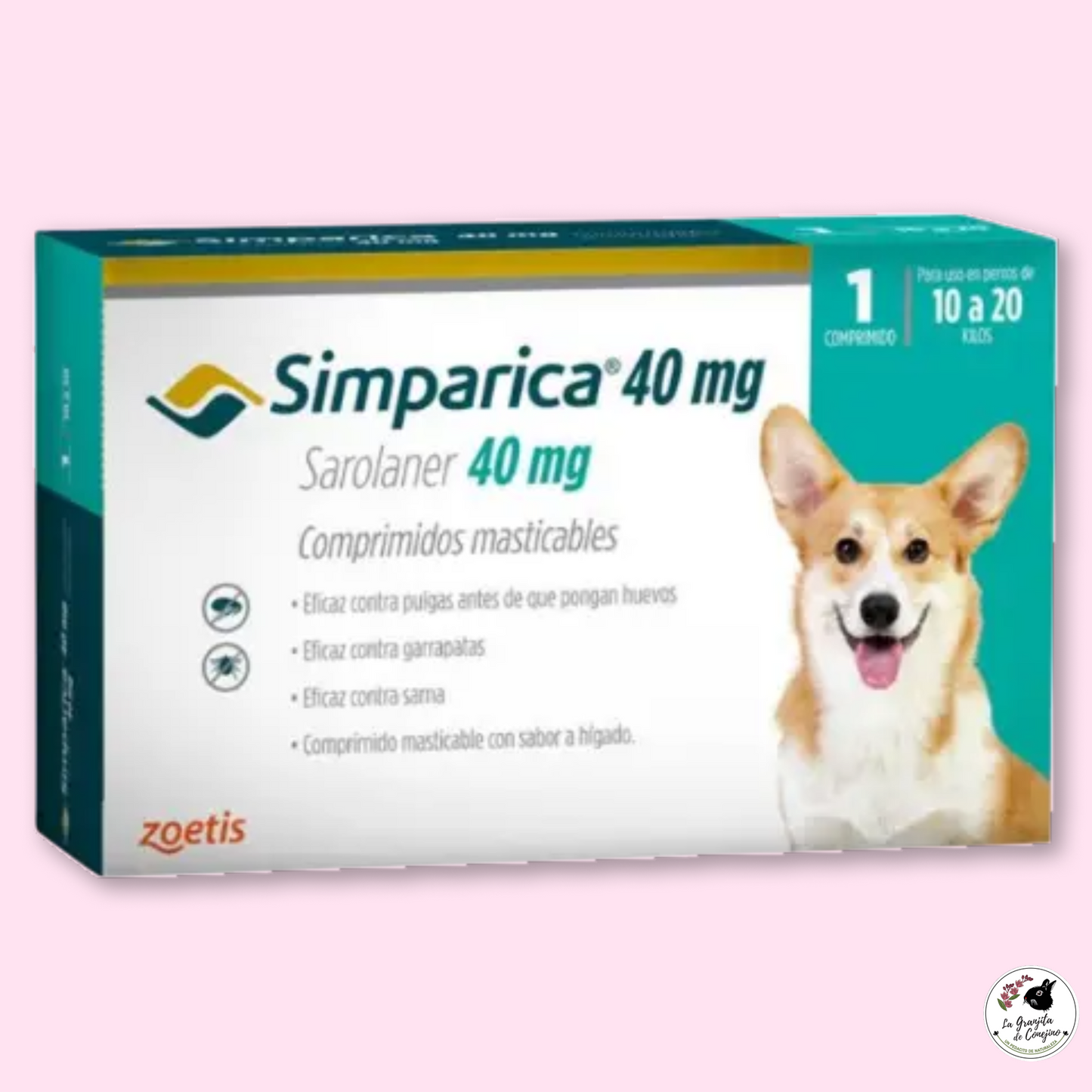 Simparica 40 mg (10 – 20 kg) x 1 comprimido