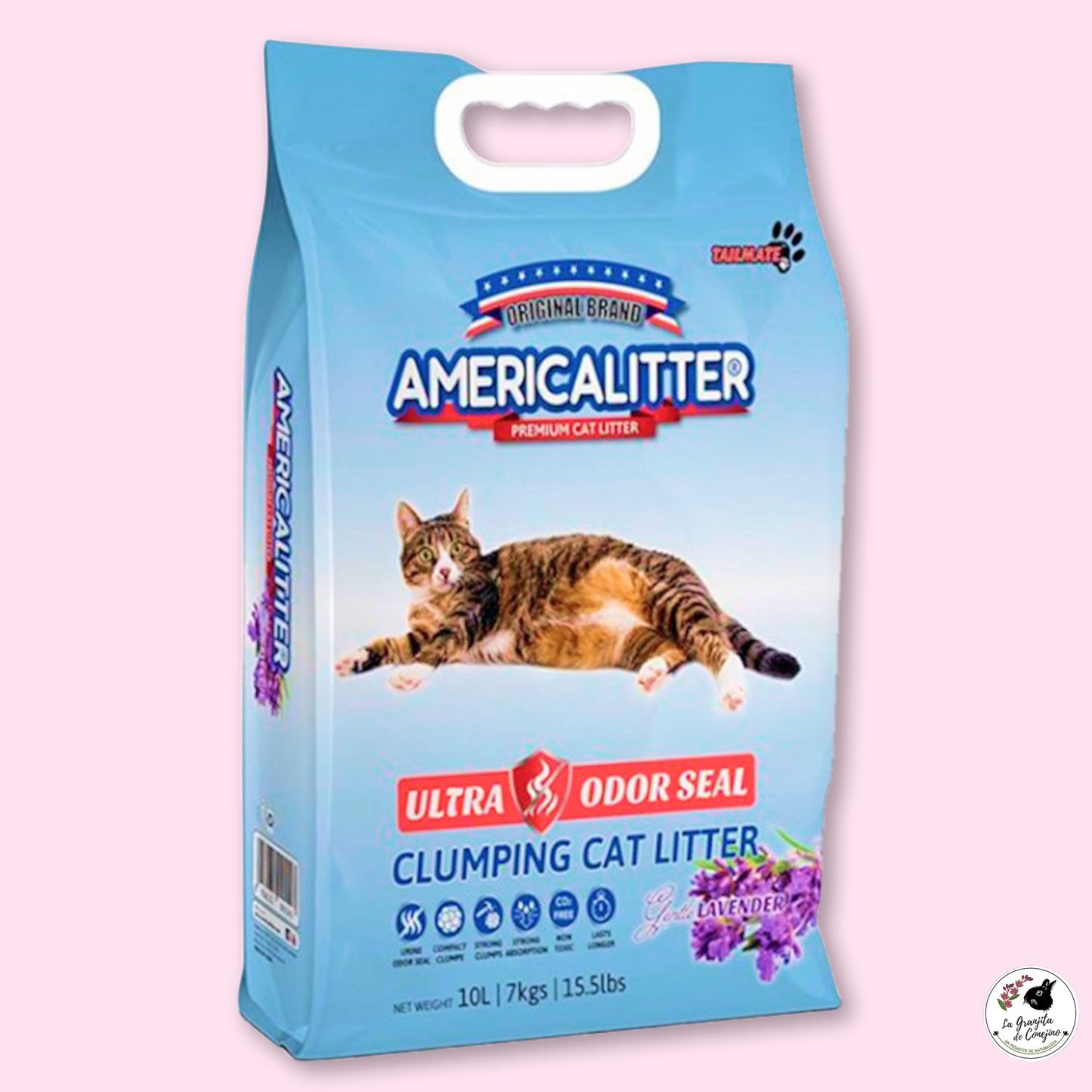 America Litter Arena Sanitaria Ultra Odor Seal Lavanda 10L