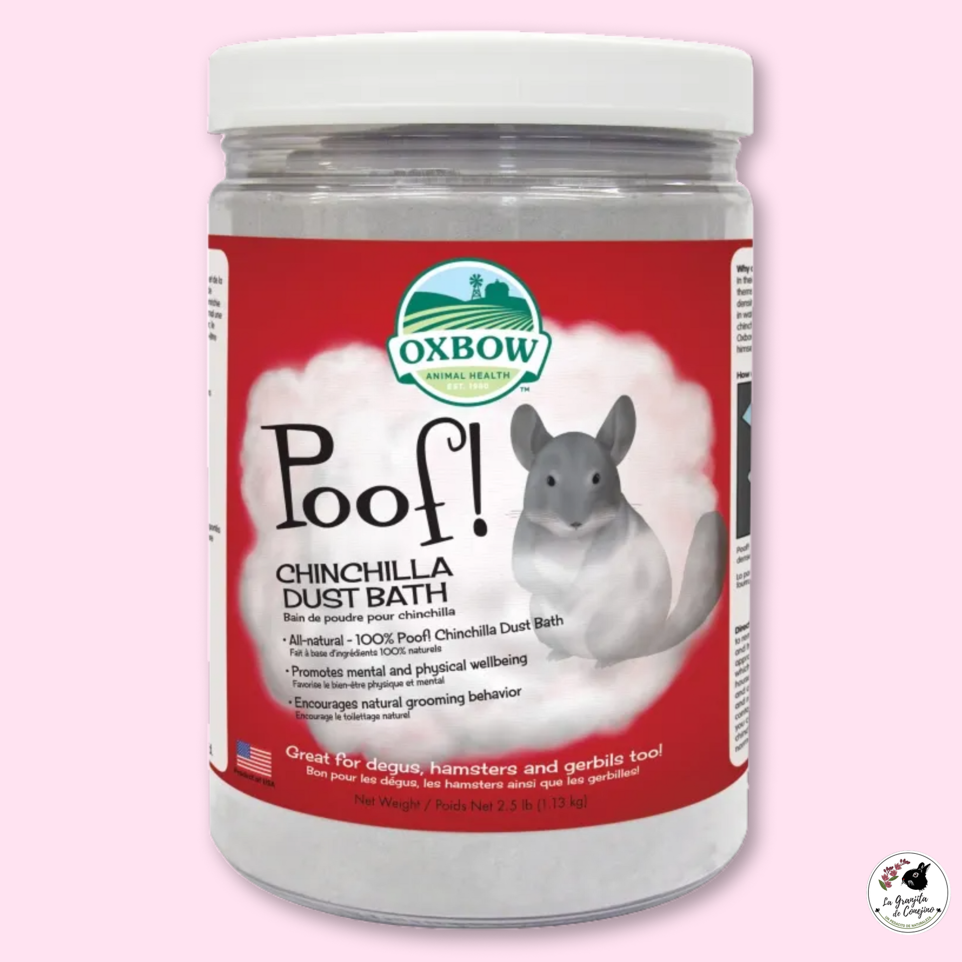 Arena Baño Chinchilla Poof! 1,13K – La Granjita de Conejino